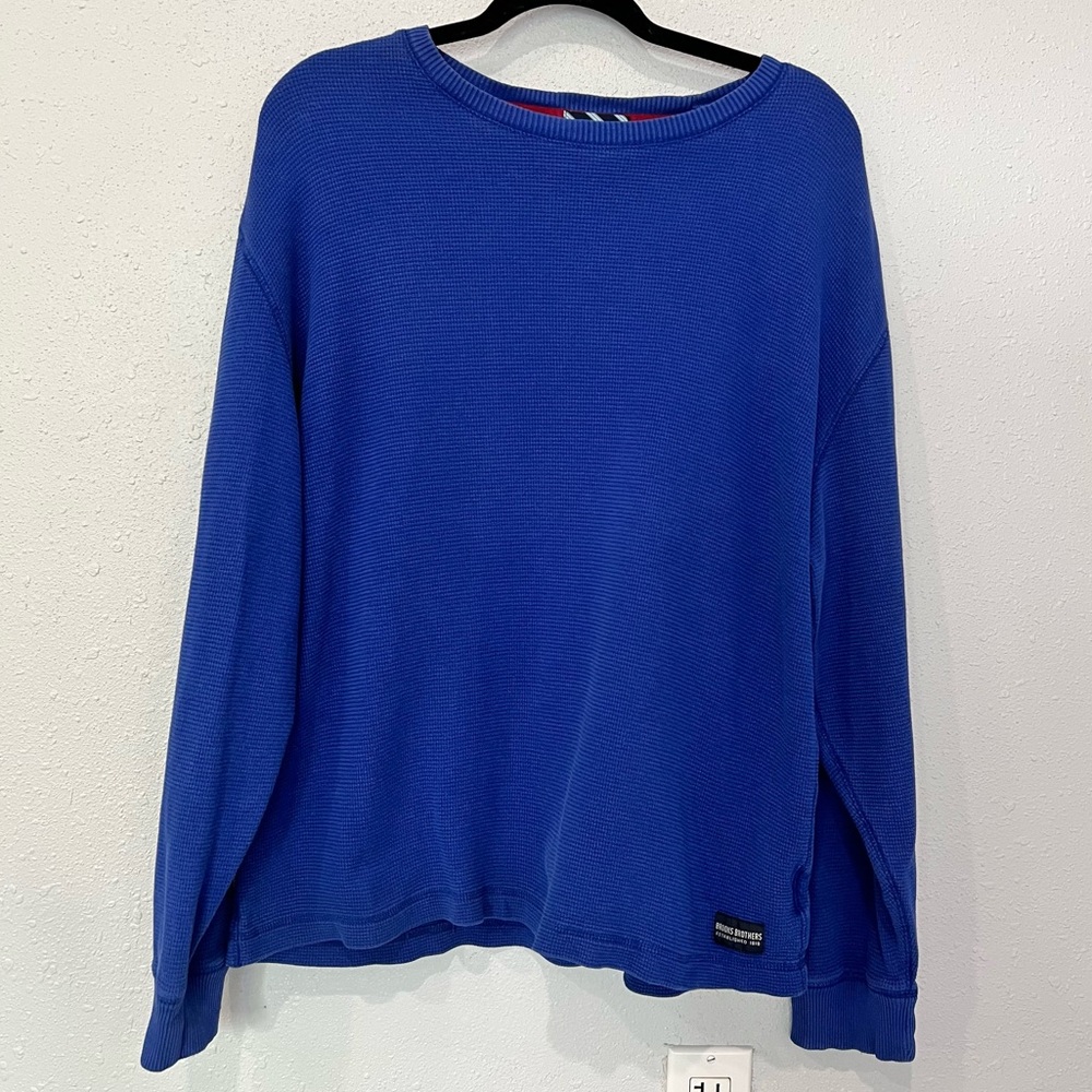 Brooks Brothers Royal Blue Crewneck Cotton Sweater Men’s Size XL